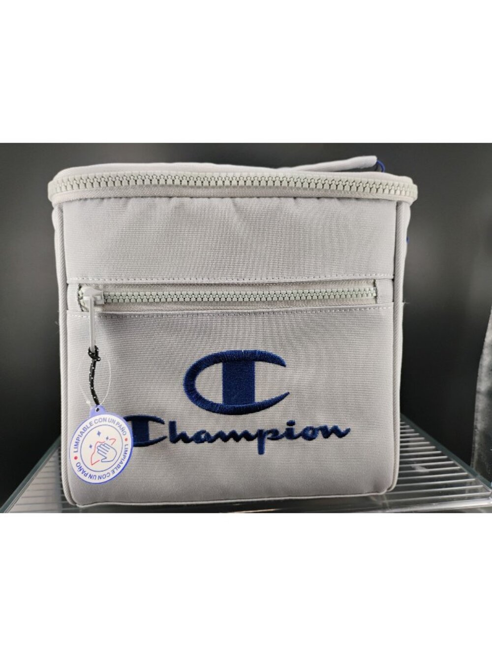 Champion Gray Insulated Lunch Box Cooler Bag With Adjustable Strap
